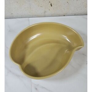 Vintage Hull Pottery‎ USA BIEGE TAN Leaf Shaped Bowl Dish Planter F14 MCM